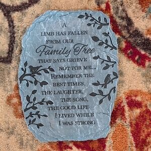 Memorial Stone with Family Tree Quote